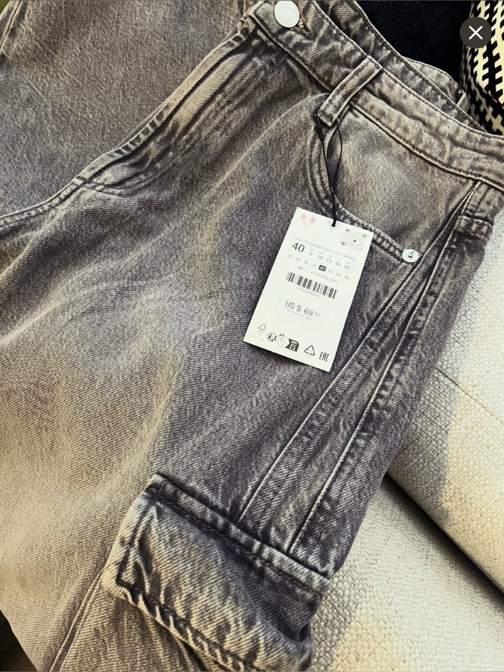ZARA Mid-Rise TRF Cargo Jeans
